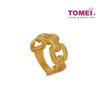 TOMEI Sturdy Linked Ring, Yellow Gold 916