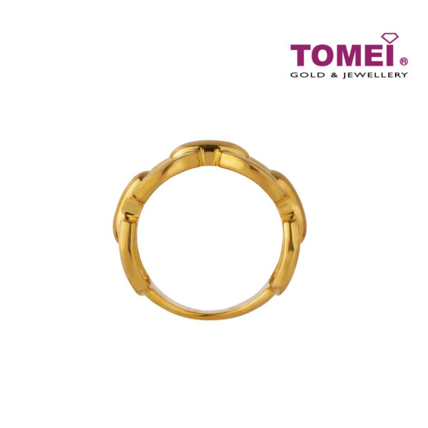 TOMEI Sturdy Linked Ring, Yellow Gold 916