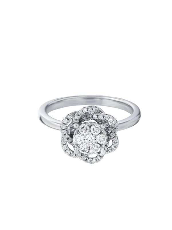 TOMEI The Bloom Series Diamond Ring, White Gold 750