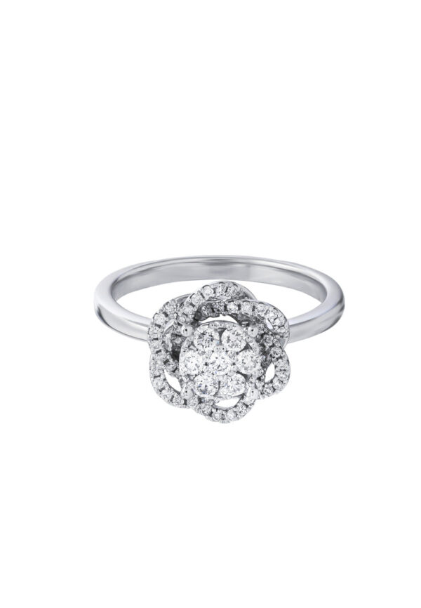 TOMEI The Bloom Series Diamond Ring, White Gold 750