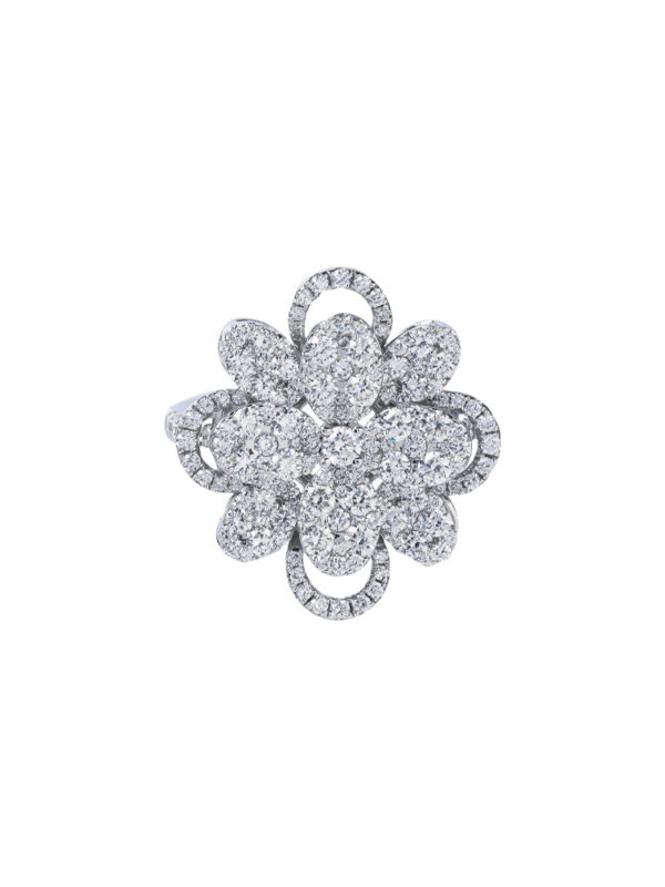 TOMEI The Bloom Series Diamond Ring, White Gold 750