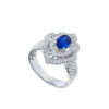 TOMEI Sapphire Diamond Ring, White Gold 750