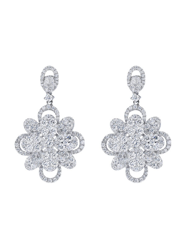 TOMEI The Bloom Series Diamond Earrings, White Gold 750