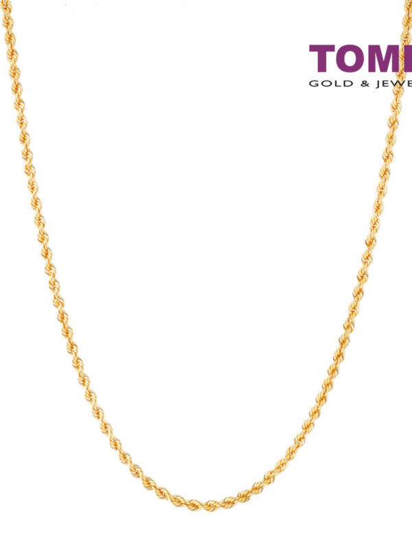 TOMEI Twisted Necklace 60cm, Yellow Gold 916