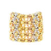 TOMEL Lusso Italia 5 Tiers Tri-Tone Beads Ring, Yellow Gold 916