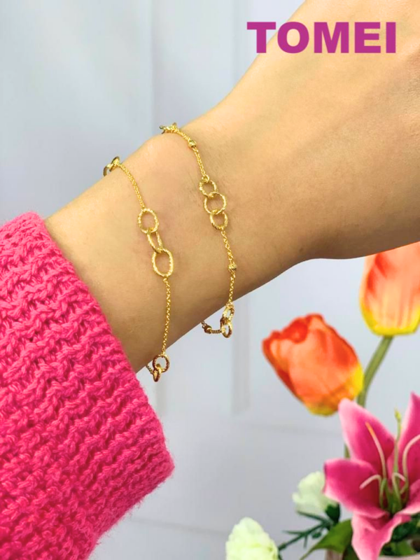 TOMEI Small Circles Bracelet, Yellow Gold 916