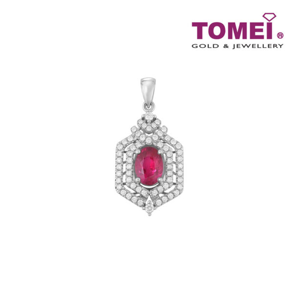TOMEI Ruby Diamond Pendant, White Gold 750 (P7WRDW0MNW023-MF)