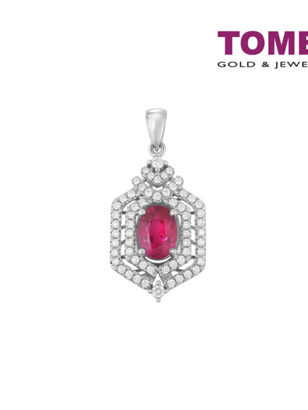 TOMEI Ruby Diamond Pendant, White Gold 750 (P7WRDW0MNW023-MF)
