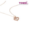 TOMEI Rouge Collection Dual Heart Necklace I Rose Gold 750 (18K)