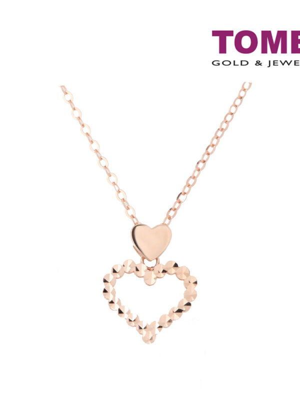 TOMEI Rouge Collection Dual Heart Necklace I Rose Gold 750 (18K)