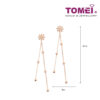 TOMEI Rouge Collection, Blossoming Floral Dangling Earrings, Rose Gold 750