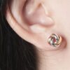 Tri-Tone Love Knot Earrings | Tomei White Gold 585 (14K) (X3NHOE208583-TC-II)