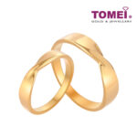 TOMEI Romantic Kiss Couple Rings, Yellow Gold 916 (XD-YG0354R/0355R-1C)