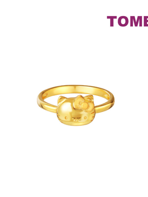 TOMEI X SANRIO Winter Wonders Hello Kitty Ring, Yellow Gold 916