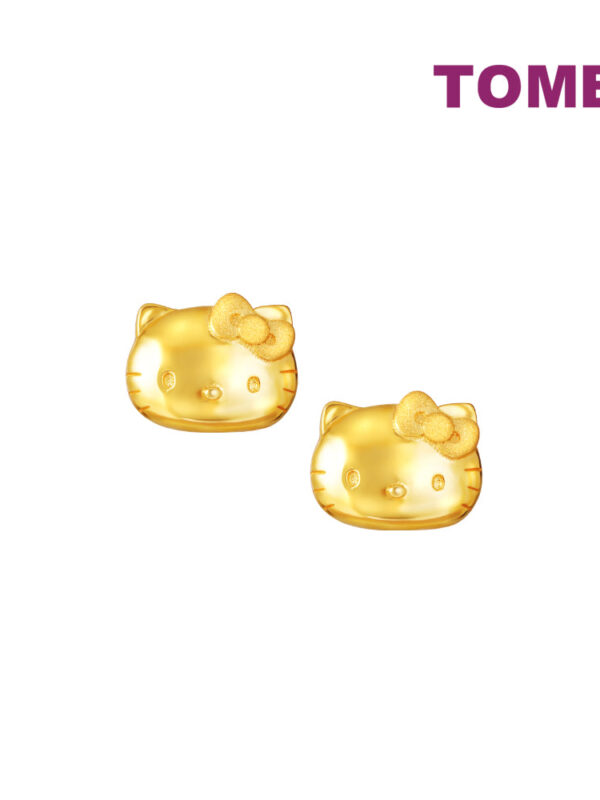 TOMEI X SANRIO Winter Wonders Hello Kitty Earrings, Yellow Gold 916