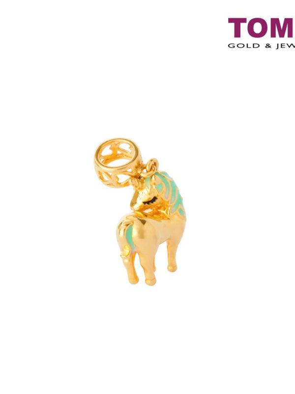 [TOMEI Online Exclusive] Wish Granter Green/Pink Unicorn Charm, Yellow Gold 916