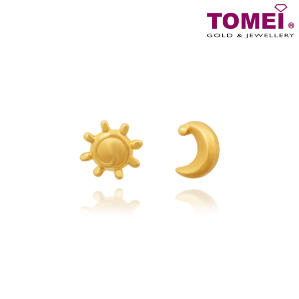 TOMEI Sun & Moon Earrings, Yellow Gold 916 (EE2841-1C)