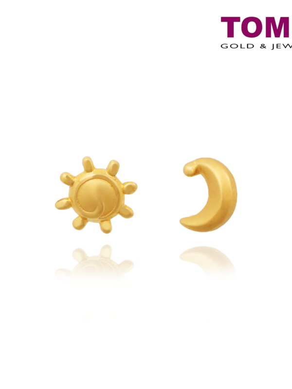 TOMEI Sun & Moon Earrings, Yellow Gold 916 (EE2841-1C)
