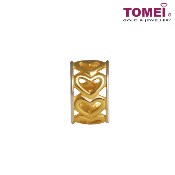 [TOMEI Online Exclusive] Dual-Tone Roll of Love 2-Way Charm, Yellow Gold 916