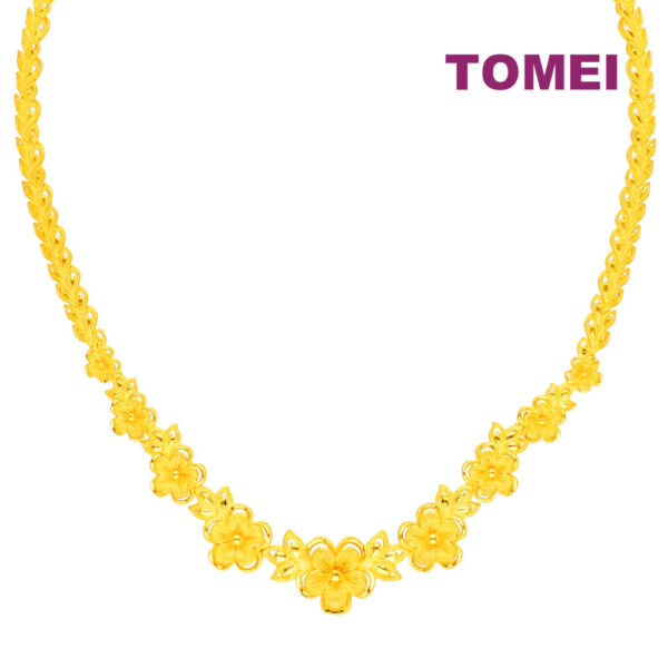 TOMEI X PRIMA GOLD Himalaya Collection Flower Necklace, Yellow Gold 999