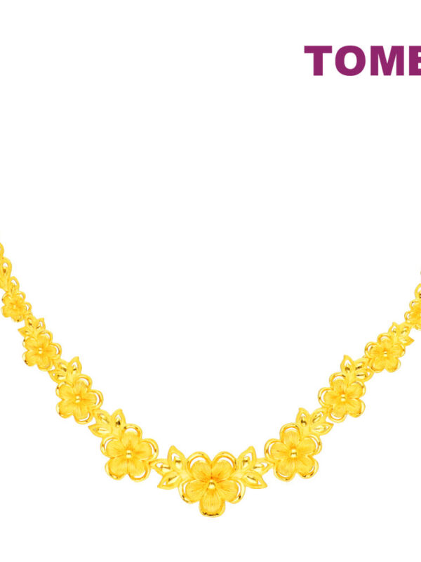 TOMEI X PRIMA GOLD Himalaya Collection Flower Necklace, Yellow Gold 999
