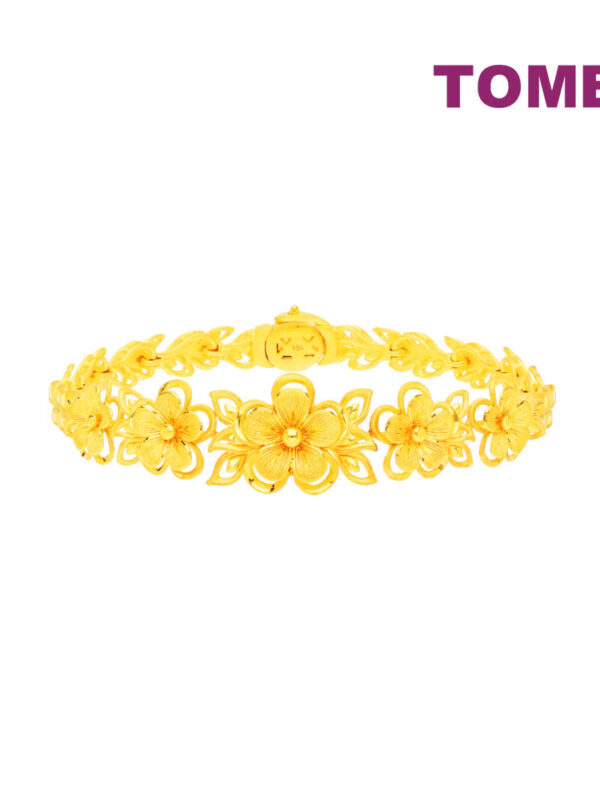TOMEI X PRIMA GOLD Himalaya Collection Flower Bracelet, Yellow Gold 999