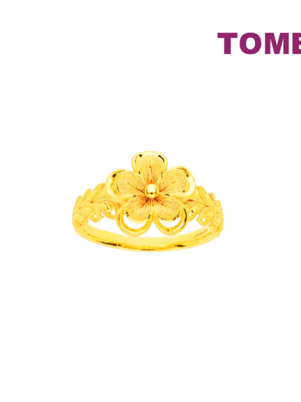 TOMEI X PRIMA GOLD Himalaya Collection Flower Ring, Yellow Gold 999