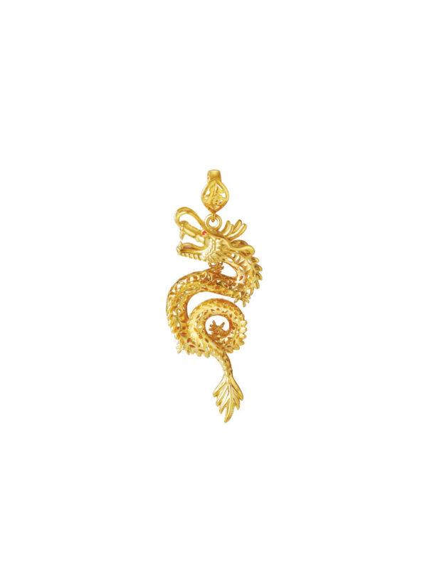 TOMEI The Ascending Dragon Pendant, Yellow Gold 916