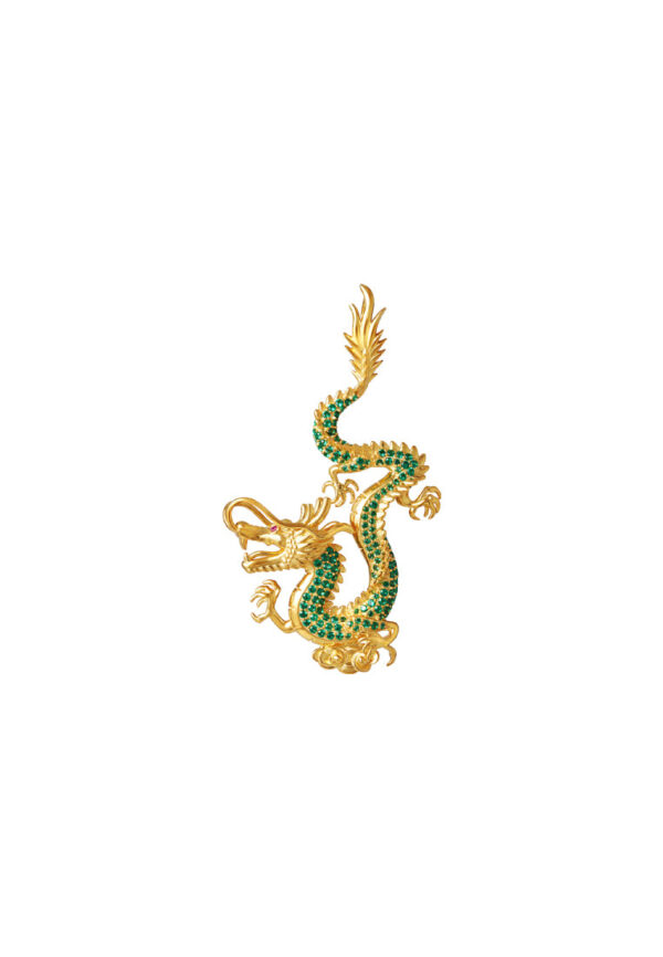 TOMEI Sacred Dragon Pendant, Yellow Gold 916