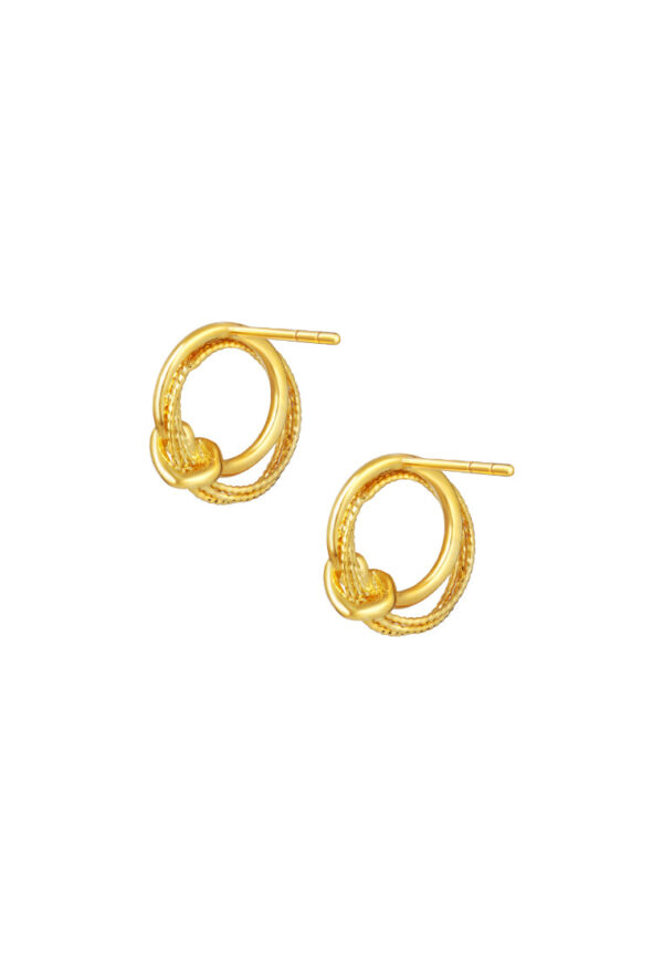 TOMEI X XIFU Love Knot Earrings, Yellow Gold 999