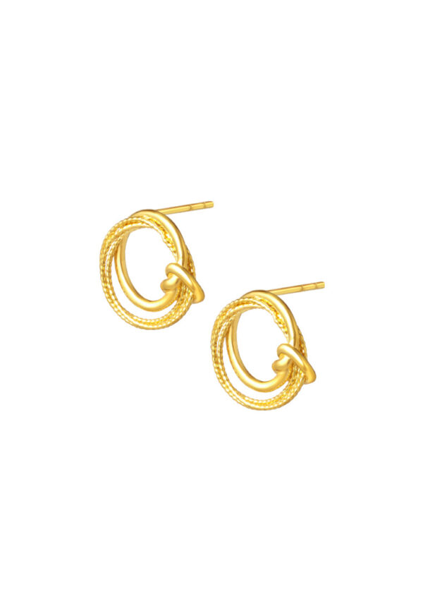 TOMEI X XIFU Love Knot Earrings, Yellow Gold 999