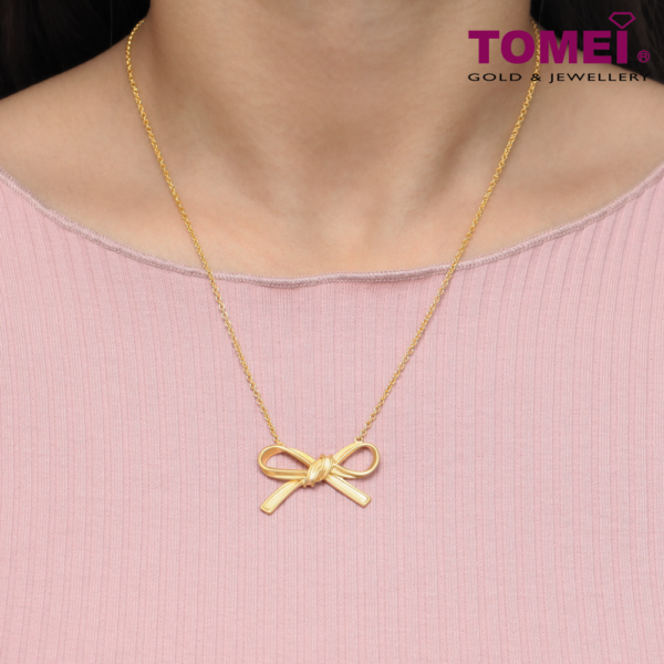 TOMEI Ribbon Bliss Necklace, Yellow Gold 916