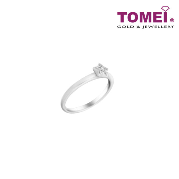 TOMEI [MIX and MATCH] A Shining Star ring, White Gold 375W (R4185)