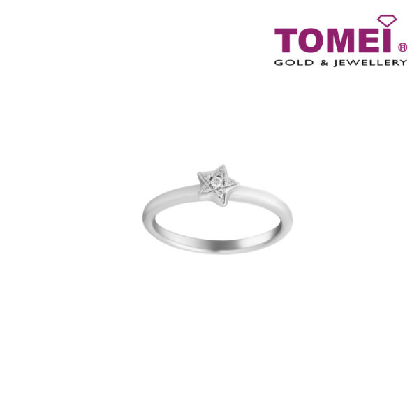 TOMEI [MIX and MATCH] A Shining Star ring, White Gold 375W (R4185)