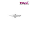 TOMEI [MIX AND MATCH] Flower Motive Ring, White Gold 375W (R4179)