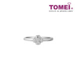 TOMEI [MIX AND MATCH] Flower Motive Ring, White Gold 375W (R4179)