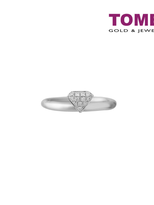 TOMEI [MIX AND MATCH] Diamond Motive Ring, White Gold 375W (R4184)