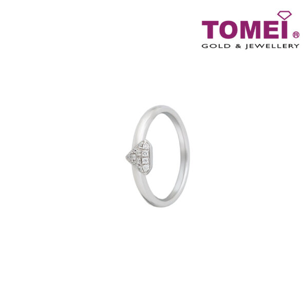 TOMEI [MIX AND MATCH] Diamond Motive Ring, White Gold 375W (R4184)