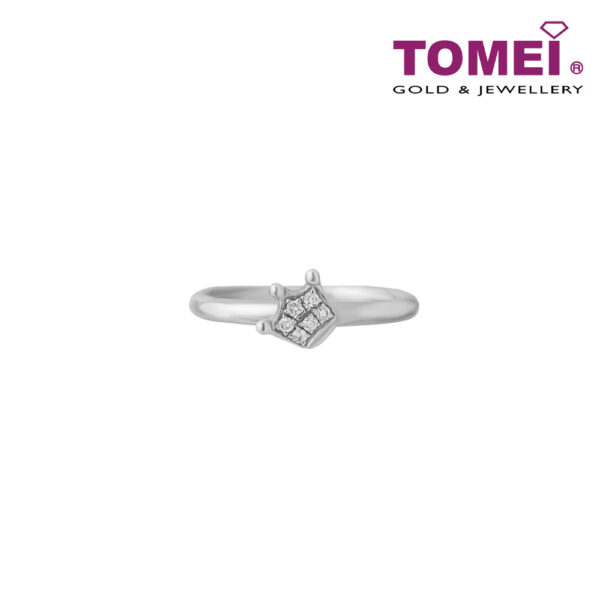 TOMEI [MIX AND MATCH] Crown Diamond ring, White Gold 375W (R4180)