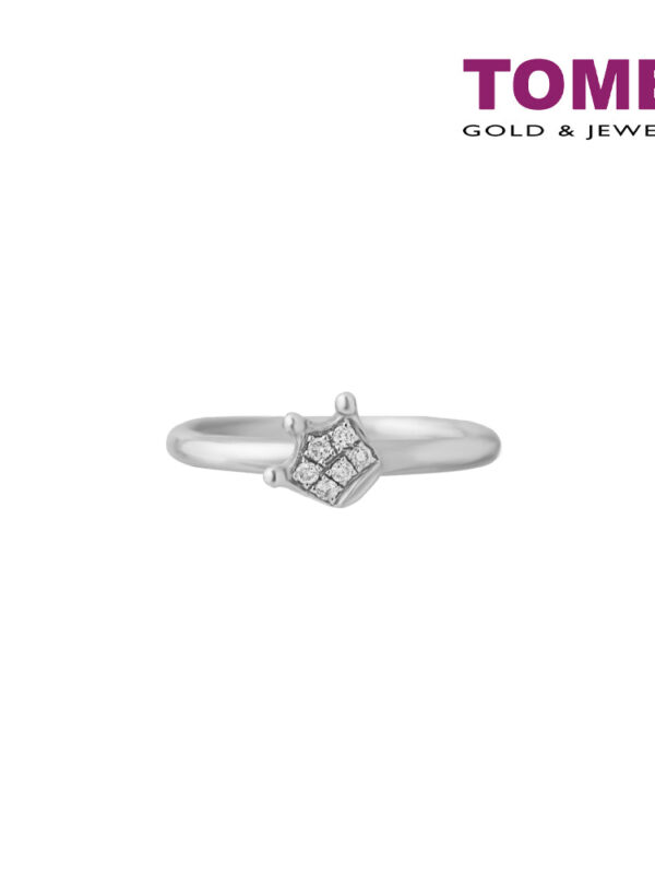 TOMEI [MIX AND MATCH] Crown Diamond ring, White Gold 375W (R4180)