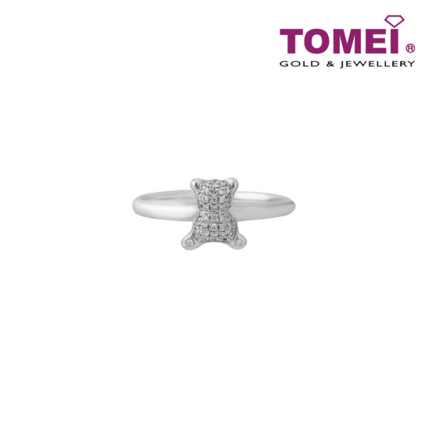 TOMEI [MIX AND MATCH] Teddy Diamond ring, White Gold 375W (R4183)
