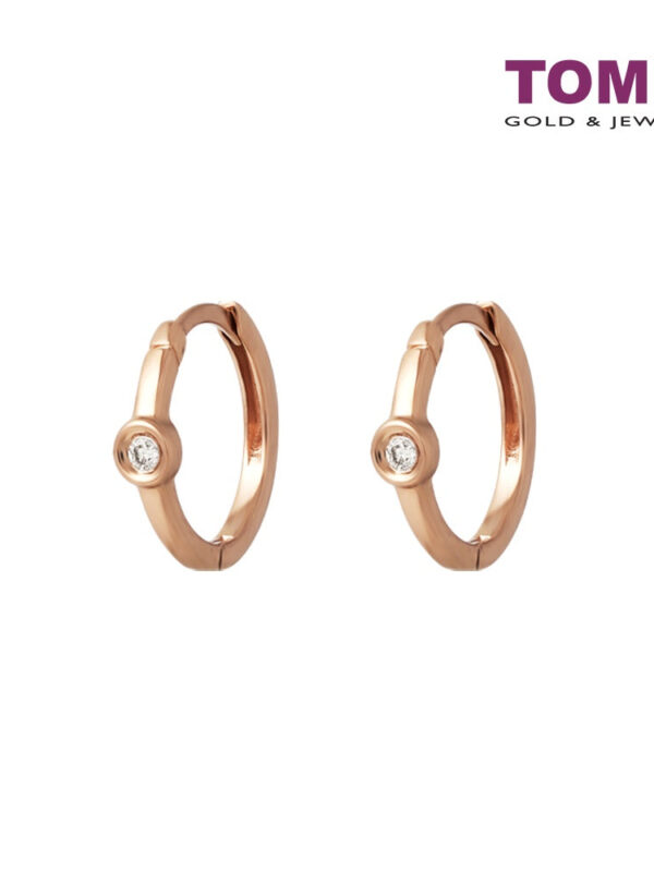 TOMEI [Online Exclusive] Little Ball Loop Earrings, Rose Gold 375