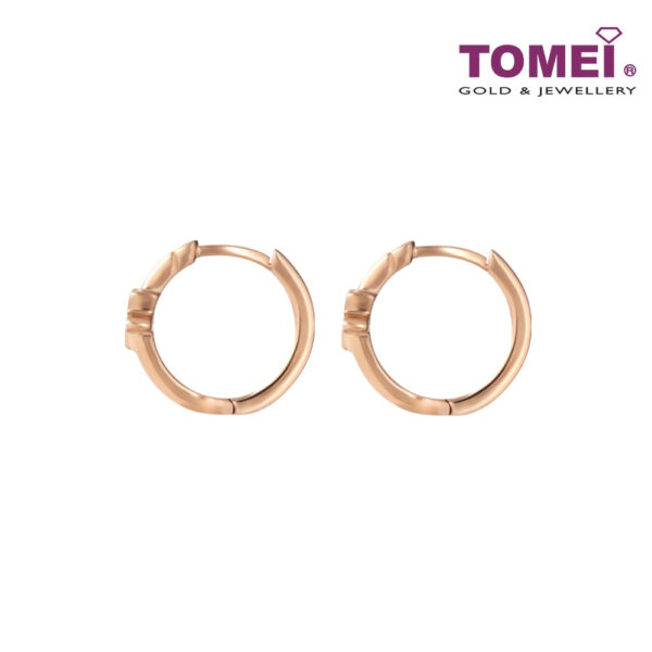 TOMEI [Online Exclusive] Little Star Loop Earrings, Rose Gold 375