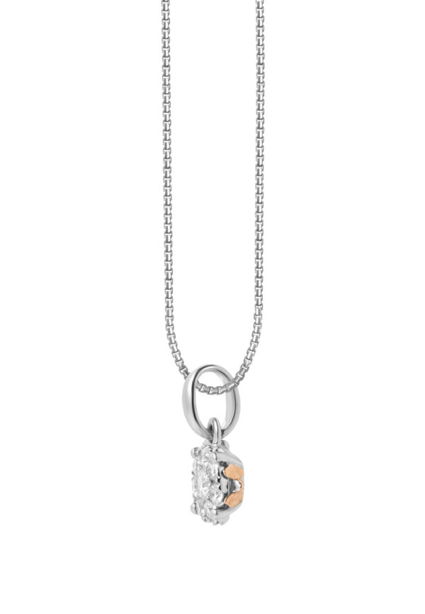 TOMEI The Symbolic Of Four Happiness Diamond Pendant Set, White+Rose Gold 585