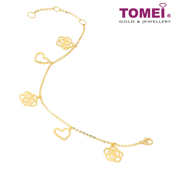 TOMEI Rose of Everlasting Love Bracelet, Yellow Gold 916