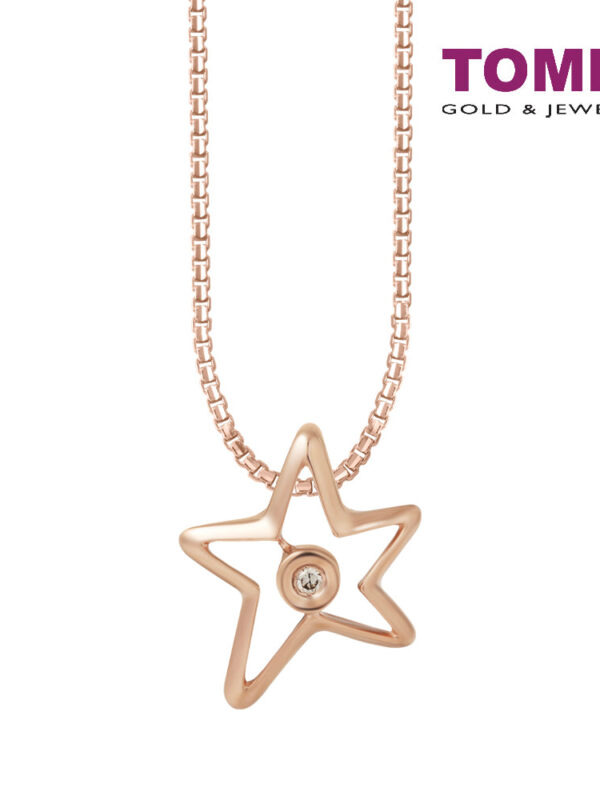 TOMEI [Online Exclusive] Minimalist Star Pendant, Rose Gold 375