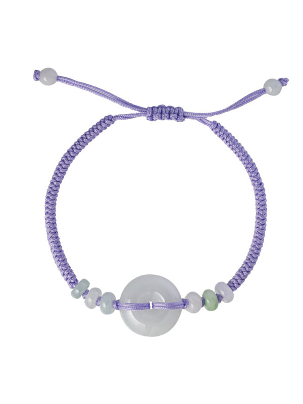 TOMEI [Online Exclusive] Natural Ping-An-Kou Jade with Purple Rope Bracelet
