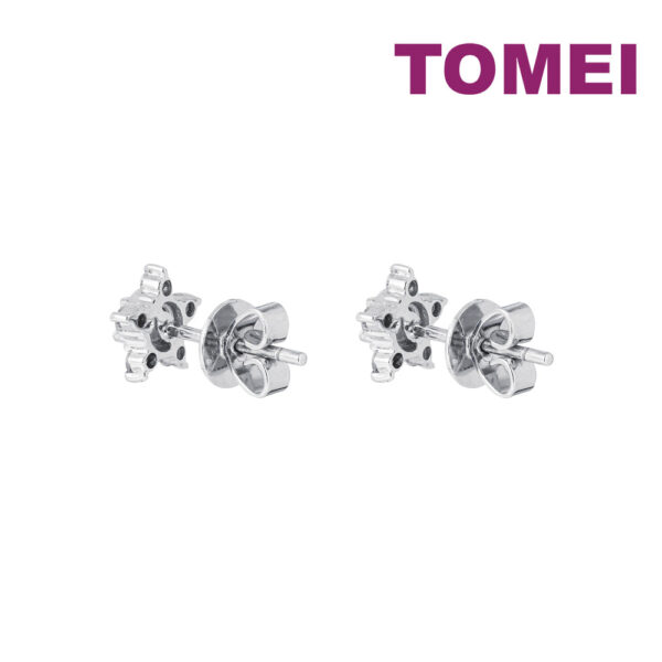 TOMEI Star Diamond Earrings, White Gold 750