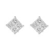 TOMEI Rhombus Diamond Earrings, White Gold 750 (DQ0003224)