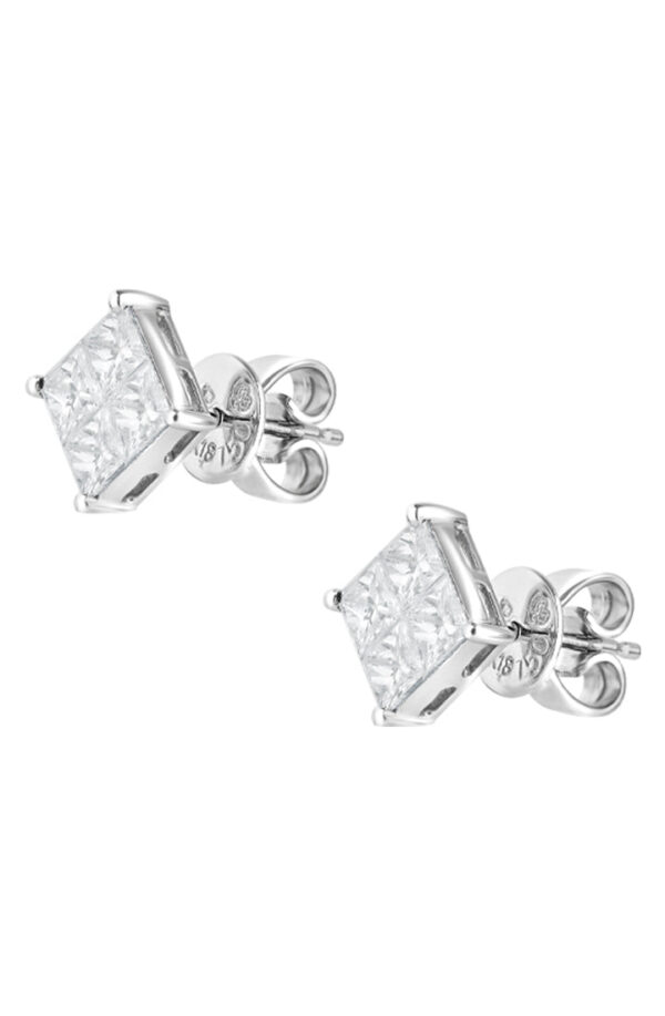 TOMEI Rhombus Diamond Earrings, White Gold 750 (DQ0003224)